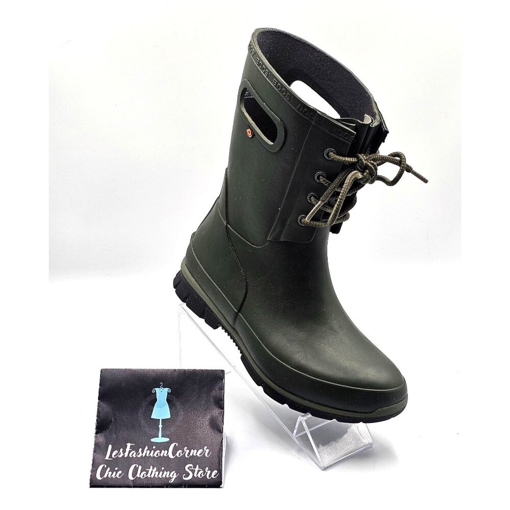 Bogs Women's Olive Green Rubber Amanda Waterproof Outdoor Rain Boots Sz 6 2347 - Picture 13 of 16